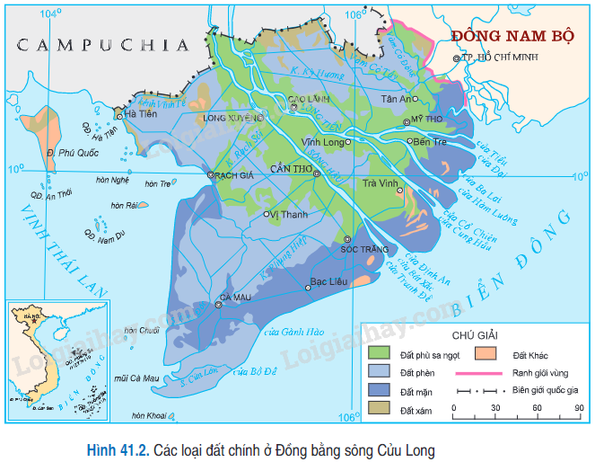 Giải Địa Lí 12 Bài 41: Vấn đề sử dụng hợp lí và cải tạo tự nhiên ở Đồng bằng sông Cửu Long (ảnh 2)