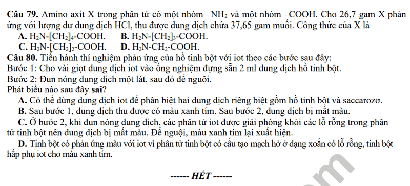 Đề thi thử Hóa trường Đội Cấn (Vĩnh Phúc) 2024 có đáp án (ảnh 5)