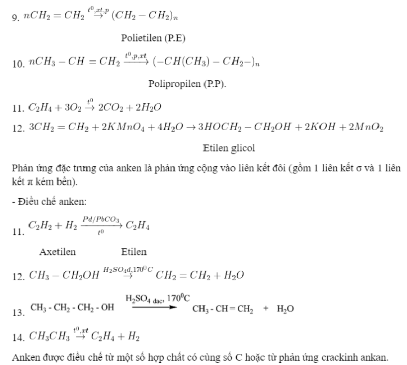 Tổng hợp các phương trình hữu cơ 11 cần nhớ (ảnh 6)