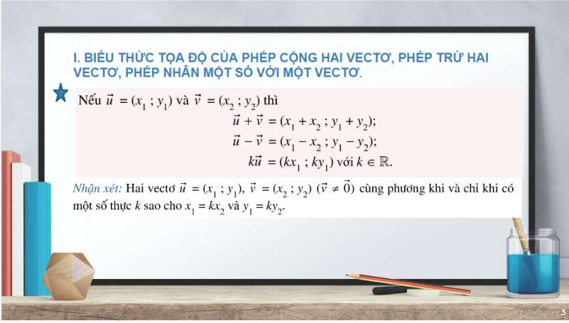 Bài giảng điện tử Biểu thức tọa độ của các phép toán vectơ | Giáo án PPT Toán 10 Cánh diều (ảnh 3)