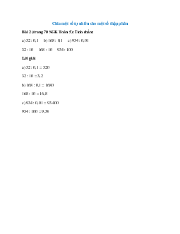 Tính nhẩm: 32 : 0,1