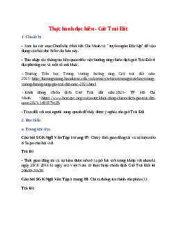 Soạn bài Thực hành đọc hiểu - Giờ Trái Đất – ngắn nhất Cánh diều