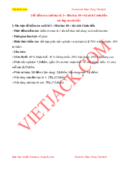 Bộ 10 đề thi học kì 1 Hóa học 10 Cánh diều có đáp án năm 2024