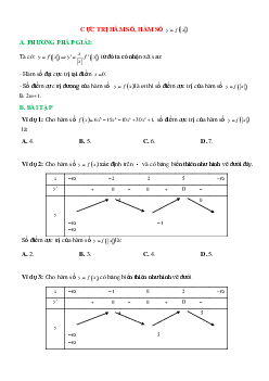 Cực trị hàm số, hàm số y=f(|x|)