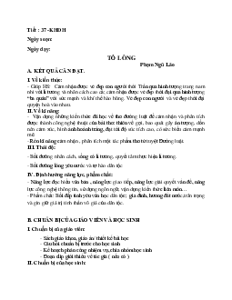 Giáo án ngữ văn lớp 10 Tiết 37: Tỏ lòng