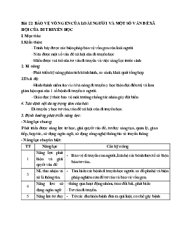 Giáo án Sinh học 12 Bài 22: Bảo vệ vốn gen của loài người và một số vấn đề xã hội của di truyền học mới nhất