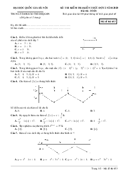 3 Đề kiểm tra kiến thức môn Toán đợt 2 năm 2020 trường Đại học Quốc gia Hà Nội - có đáp án