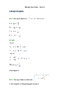 50 Bài tập Cấp số nhân (có đáp án)- Toán 11