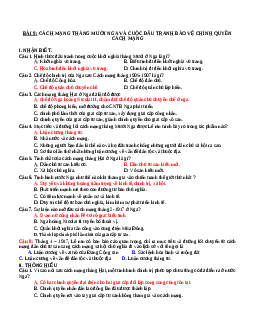 Tổng hợp Câu hỏi ôn tập Lịch Sử lớp 11 chọn lọc