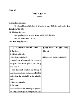 Giáo án lịch sử 5 ôn tập học kì I mới nhất