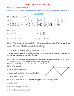 Phiếu bài tập tuần 11 - Toán 7