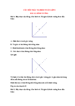 24 câu Trắc nghiệm Hình vuông có đáp án 2023 - Toán lớp 8