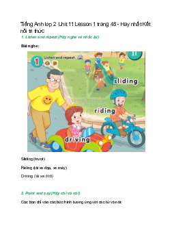 Tiếng Anh lớp 2 Unit 11 Lesson 1 trang 48 – Kết nối tri thức