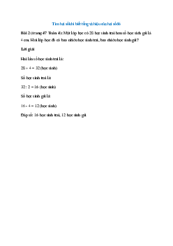 Một lớp học có 28 học sinh trai hơn số học sinh gái là 4 em