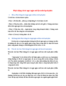 Bố cục bài Phải chăng chỉ có ngọt ngào mới làm nên hạnh phúc chuẩn nhất