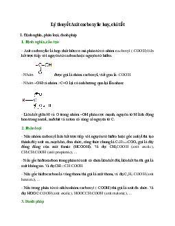 Lý thuyết Axit cacboxylic (mới 2023 + 16 câu trắc nghiệm) hay, chi tiết