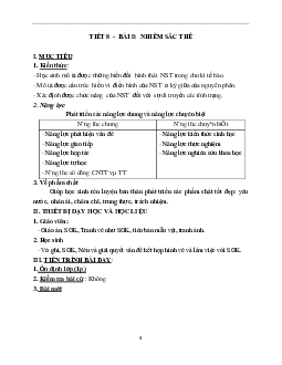 Giáo án Sinh học 9 Bài 8: Nhiễm sắc thể mới nhất - CV5555