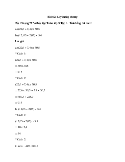 Tính bằng hai cách: (22,6 + 7,4) × 30,5