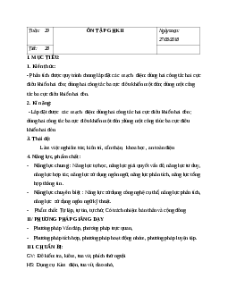 GIÁO ÁN CÔNG NGHỆ 9 ÔN TẬP GHKII MỚI NHẤT - CV5512