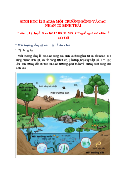 Lý thuyết Sinh học 12 Bài 35 (mới 2023 + 85 câu trắc nghiệm): Môi trường sống và các nhân tố sinh thái