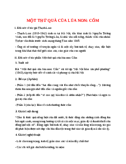 Một thứ quà của lúa non: Cốm – nội dung, dàn ý phân tích, bố cục, tóm tắt