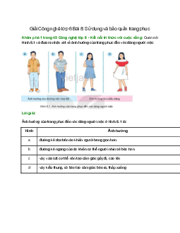 Quan sát Hình 8.1 và đưa ra nhận xét về ảnh hưởng của trang phục đến vóc dáng người mặc