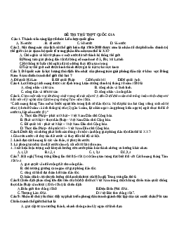 4 đề chọn lọc ôn thi môn Lịch Sử lớp 12