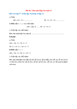 Tính: (50 – 15) : 5 = ...; 50 : 5 – 15 : 5 = ...