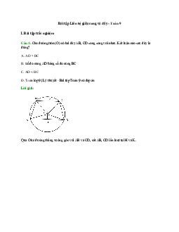 50 Bài tập Liên hệ giữa cung và dây (có đáp án)- Toán 9