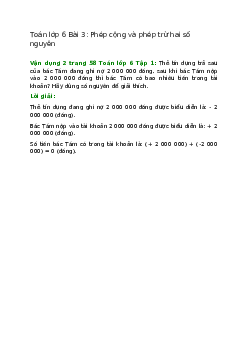 Vận dụng 2 trang 58 Toán 6 Tập 1 | Chân trời sáng tạo Giải toán lớp 6
