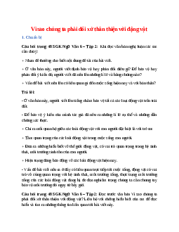 Soạn bài Vì sao chúng ta phải đối xử thân thiện với động vật – ngắn nhất Cánh diều