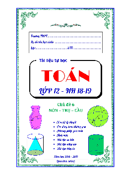 Tài liệu tự học mặt nón- mặt trụ - mặt cầu có đáp án