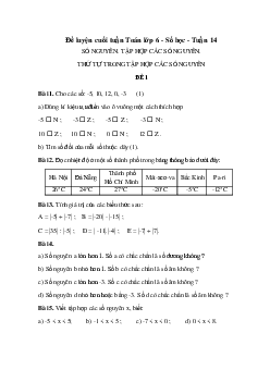 Bài tập cuối tuần Số học Toán lớp 6 tuần 14 có đáp án