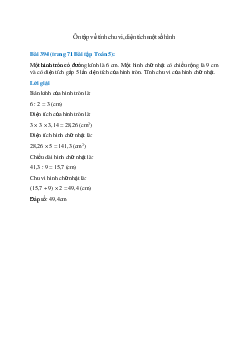 Một hình tròn có đường kính là 6 cm