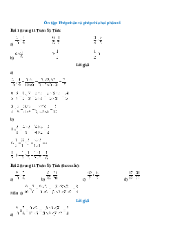 Toán lớp 5 trang 11 Ôn tập: Phép nhân và phép chia hai phân số