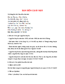 Bạn đến chơi nhà – nội dung, dàn ý phân tích, bố cục, tóm tắt