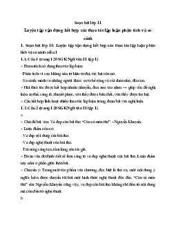 Soạn bài Luyện tập vận dụng kết hợp các thao tác lập luận phân tích và so sánh - ngắn nhất Soạn văn 11