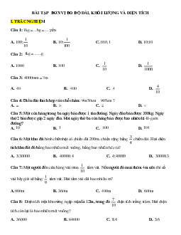 50 Bài tập Ôn tập Bảng đơn vị đo khối lượng (có đáp án)- Toán 5