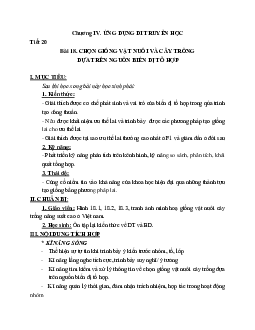 Giáo án Sinh học 12 Bài 18: Chọn giống vật nuôi và cây trồng dựa trên nguồn biến dị tổ hợp mới nhất - CV5555