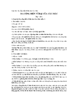 Soạn bài Ba cống hiến vĩ đại của Các-Mác - ngắn nhất Soạn văn 11