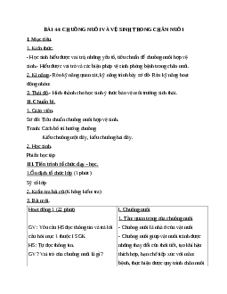 Giáo án Công Nghệ 7 Bài 44: Chuồng nuôi và vệ sinh trong chăn nuôi mới nhất
