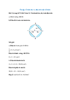 Trên hình bên, hãy tính diện tích: Hình vuông ABCD