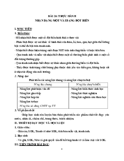 Giáo án Sinh học 9 Bài 26: Thực hành Nhận biết một vài dạng đột biến mới nhất - CV5555