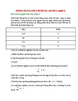 Bài 9.32 trang 96 Toán 6 Tập 2 | Kết nối tri thức Giải toán lớp 6