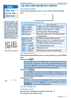 Kiến thức nền Máy Tính Cầm Tay Casio có đáp án, chọc lọc