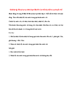 Theo dõi nhiệt độ của nước trong quá trình nước sôi