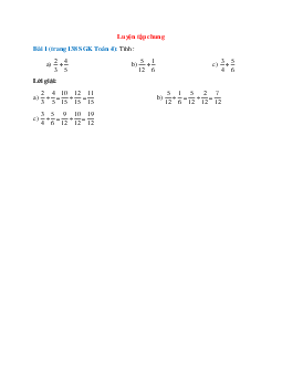 Tính: 2/3+4/5; 5/12+1/6; 3/4+5/6