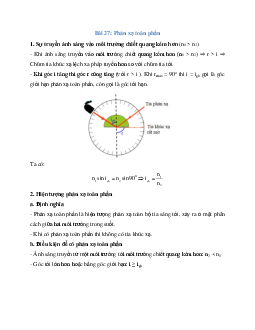 Lý thuyết Phản xạ toàn phần (mới 2023 + 15 câu trắc nghiệm) hay, chi tiết – Vật Lí 11
