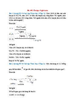 Vở bài tập Toán lớp 3 Tập 2 trang 95 Bài 165: Ôn tập về giải toán