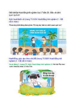 Giải SGK Hoạt động trải nghiệm lớp 2 trang 75, 76, 77 Tuần 29 : Bảo vệ cảnh quan quê em – Kết nối tri thức